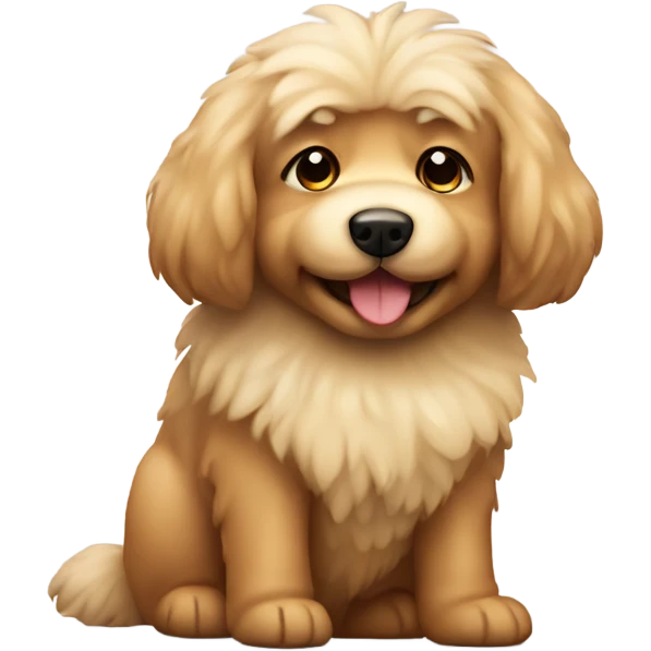 Fluffy tan dog small emoji