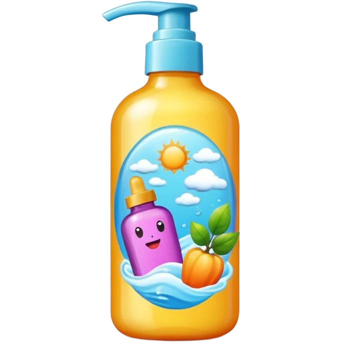 , flower)

bottle of hair care product with seasonal symbols around emoji
