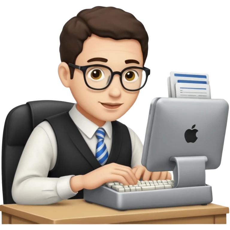 Jewish guy typing at work  emoji