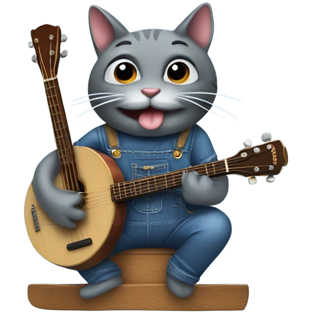 Hillbilly catfish wearing overalls playing a banjo emoji