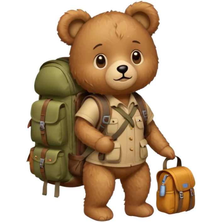 A female Teddy bear camping emoji
