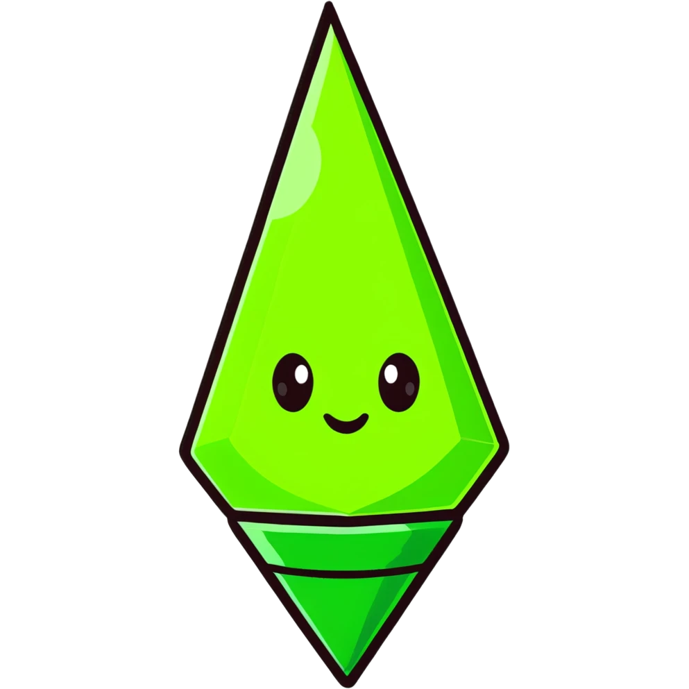 Sims character with green plumbob emoji