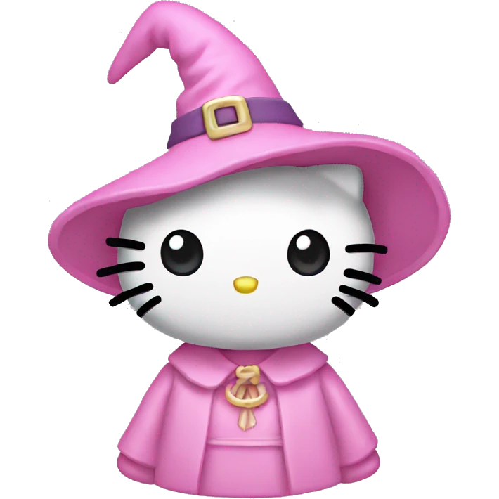 Hello kitty with witch light pink hat emoji