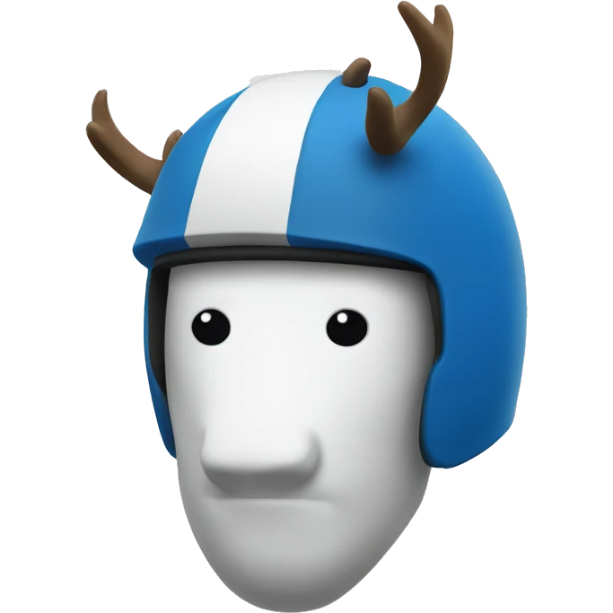 Blue elk in a white helmet emoji