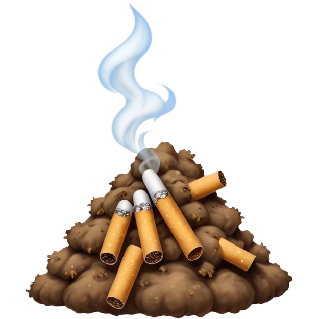 Feces, smoking cigarettes emoji