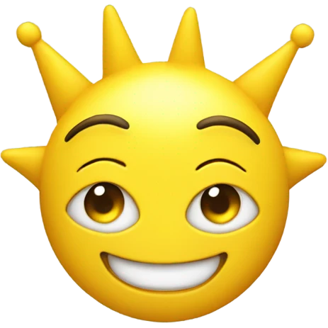 A yellow face with yellow antennas and spike ears is smiling (All yellow) emoji