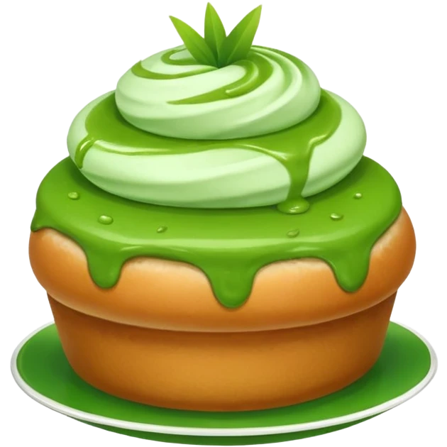 Bun with green pandan sauce  emoji