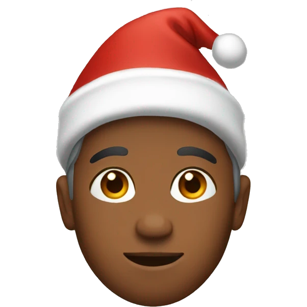 brown boy wearing a Christmas hat  emoji