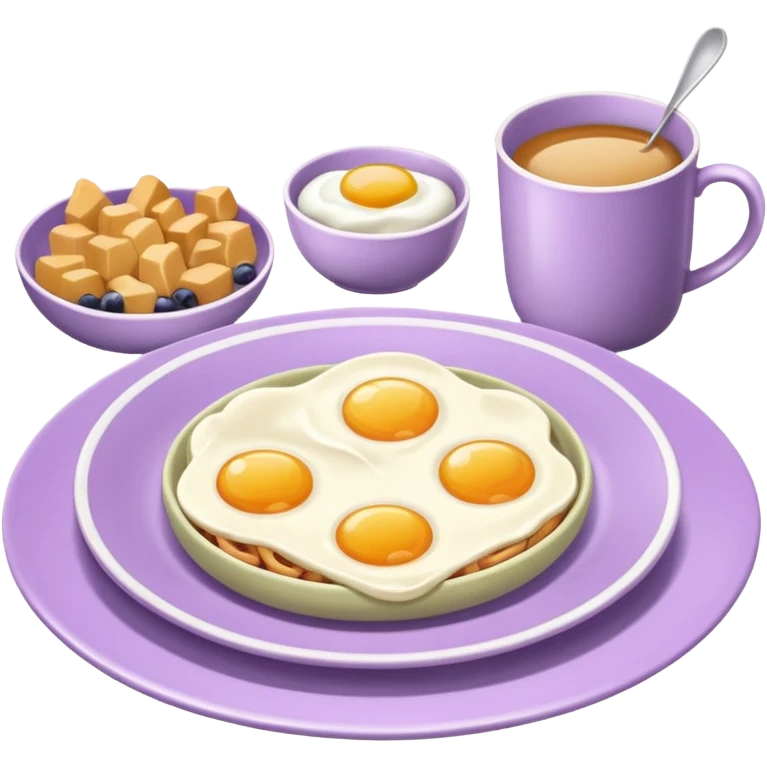 Breakfast in pale purple dishes emoji