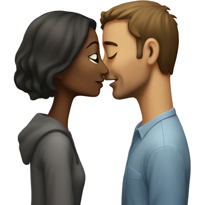 taller woman kiss man emoji