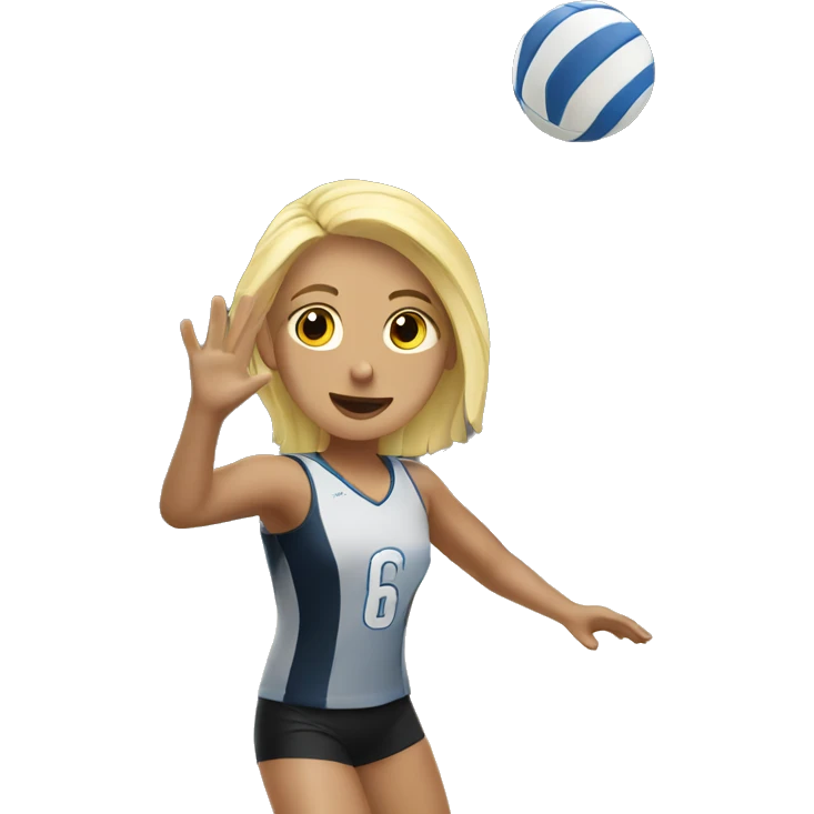 Short blonde playing volleyball emoji