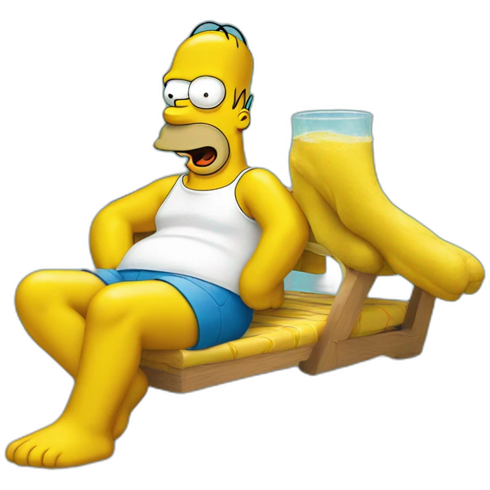 homer simpson a la piscine emoji