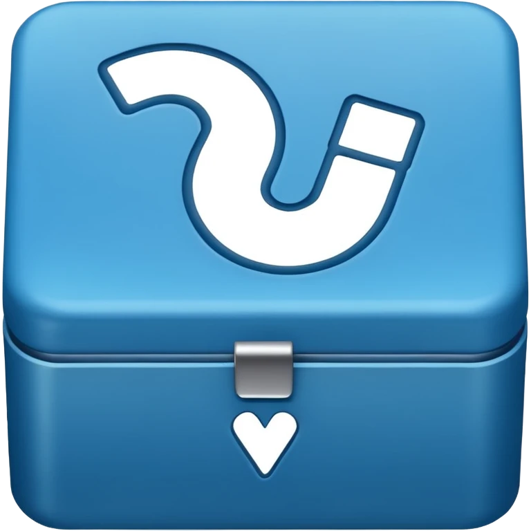 A blue box  and a white tick 2d emoji