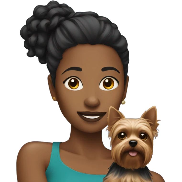 Black women with yorkie emoji