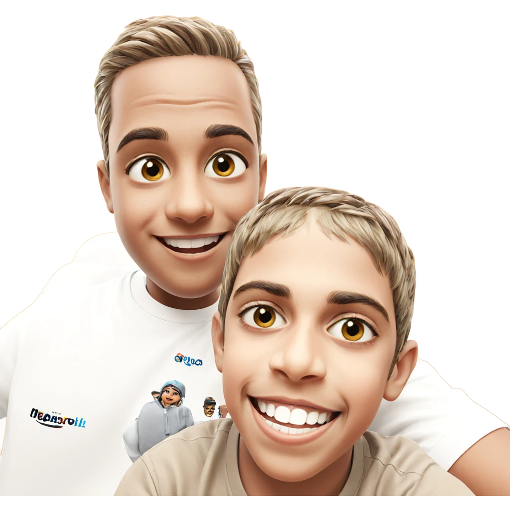 boys smiling at viewer emoji