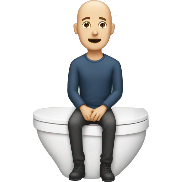 Man inside toilet bald emoji