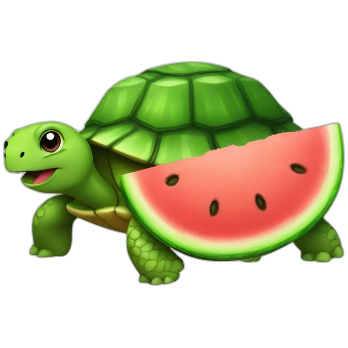 Turtle with a watermelon shell emoji