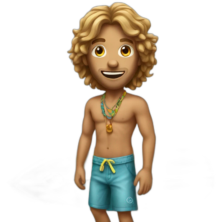 Surfing hippy emoji