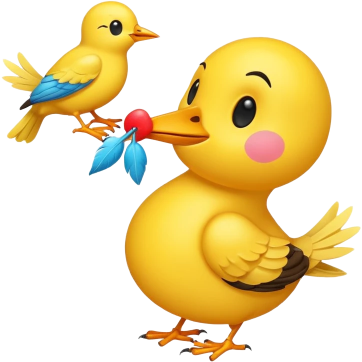 smiley face shooting bird with kiss emoji