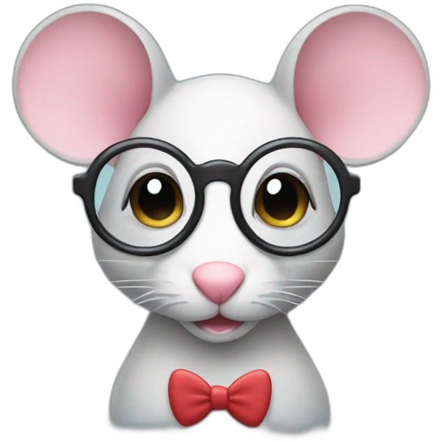 Mouse with glasses and hearts instead of eyes emoji
