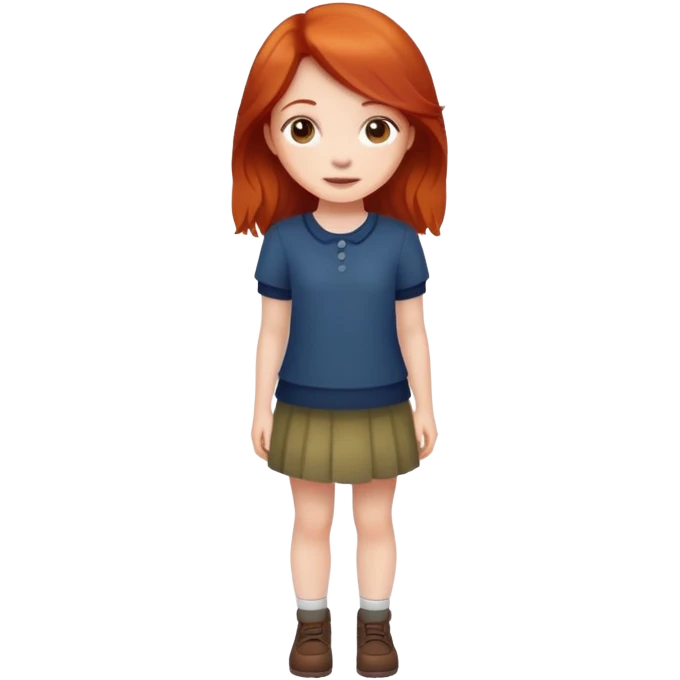 Cute redhead girl full body emoji