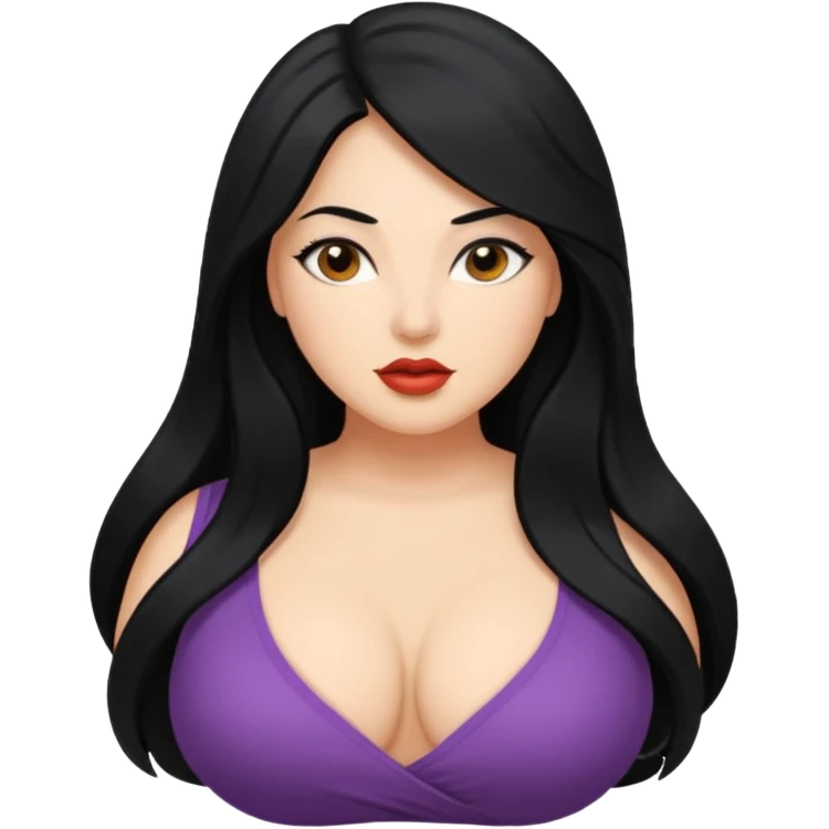 Curvy latina woman with long back hair masturbating  emoji