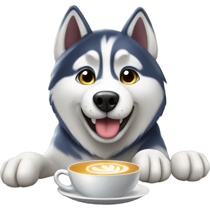 Husky at cafe emoji