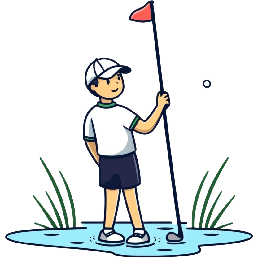 Golfer getting wet emoji