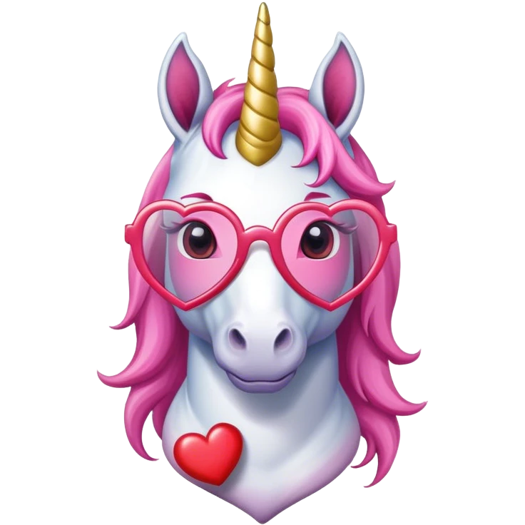 Unicorn with heart glasses emoji