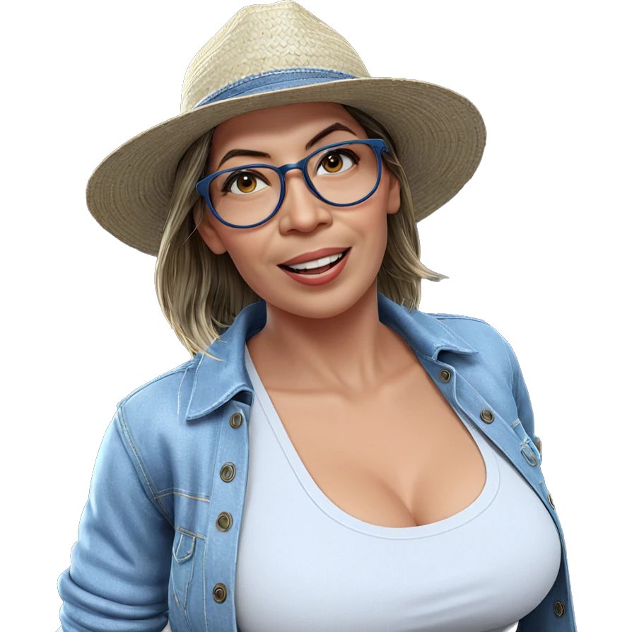 smiling girl in denim jacket emoji