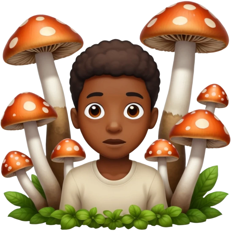Black boy on shrooms emoji
