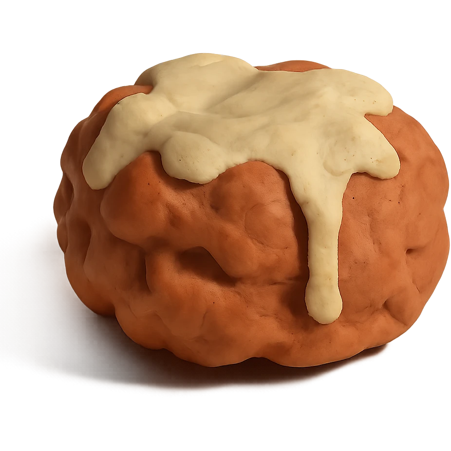 apple fritter in claymation style emoji