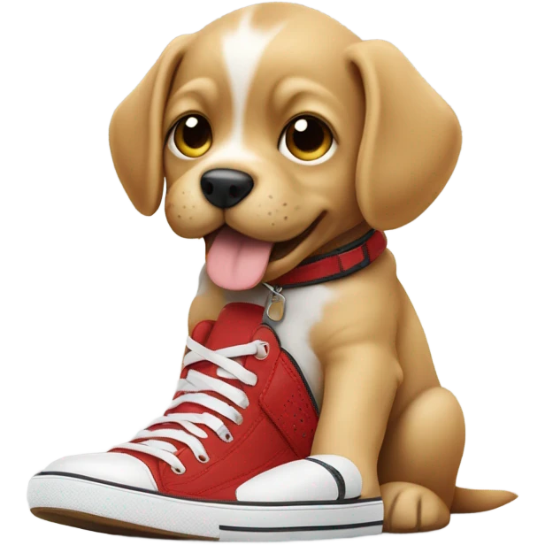 Puppy with Jordan’s on emoji