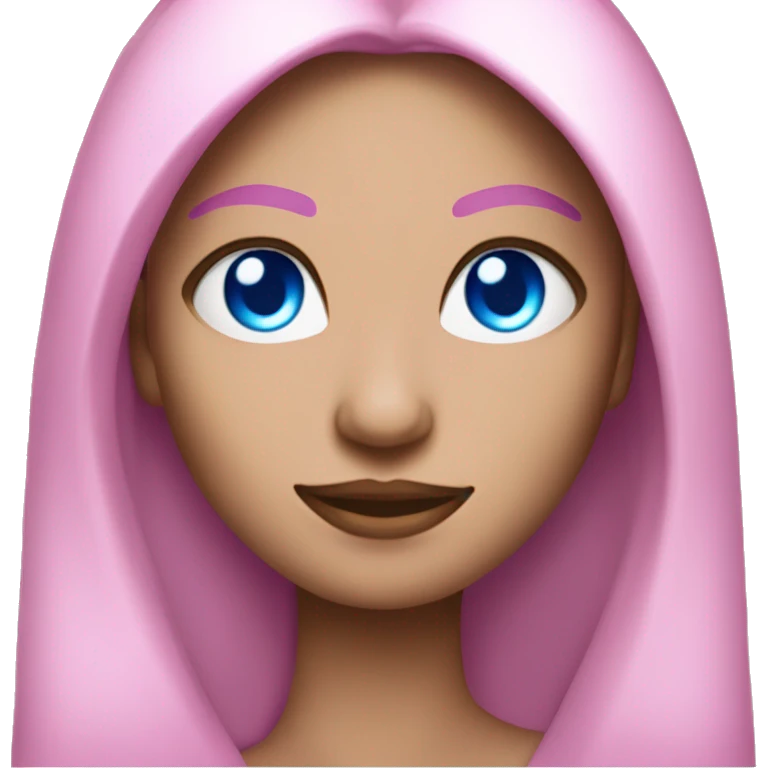 magical diva with thin pink andromedan skin long hair and blue eyes glowing third eye emoji