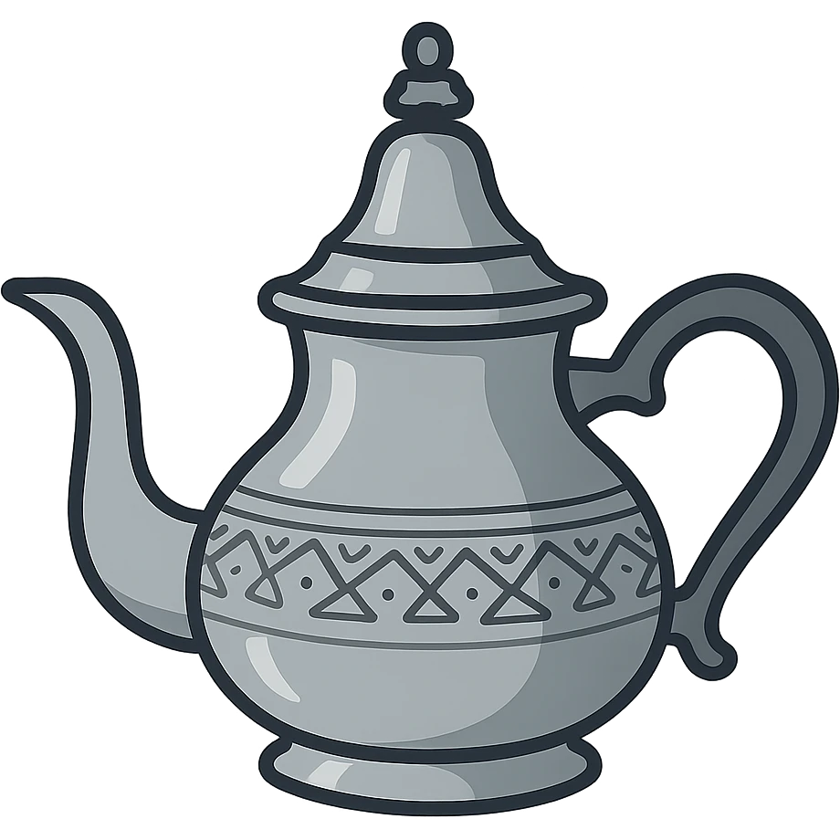 flat toon style Moroccan metal teapot emoji