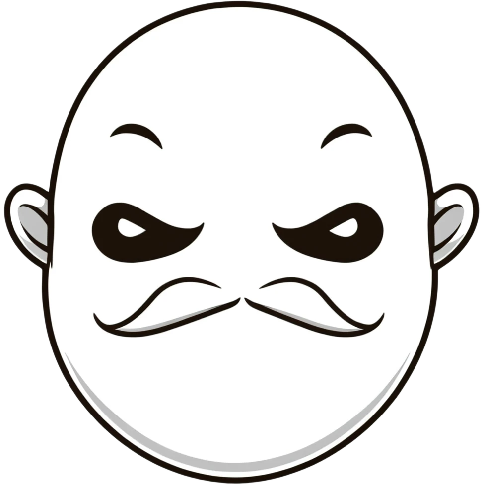 angry face with mustache emoji