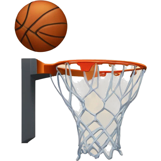 Girl dunking into a basketball hoop emoji