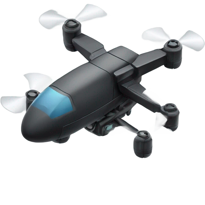 czarny dron na żółtym tle emoji