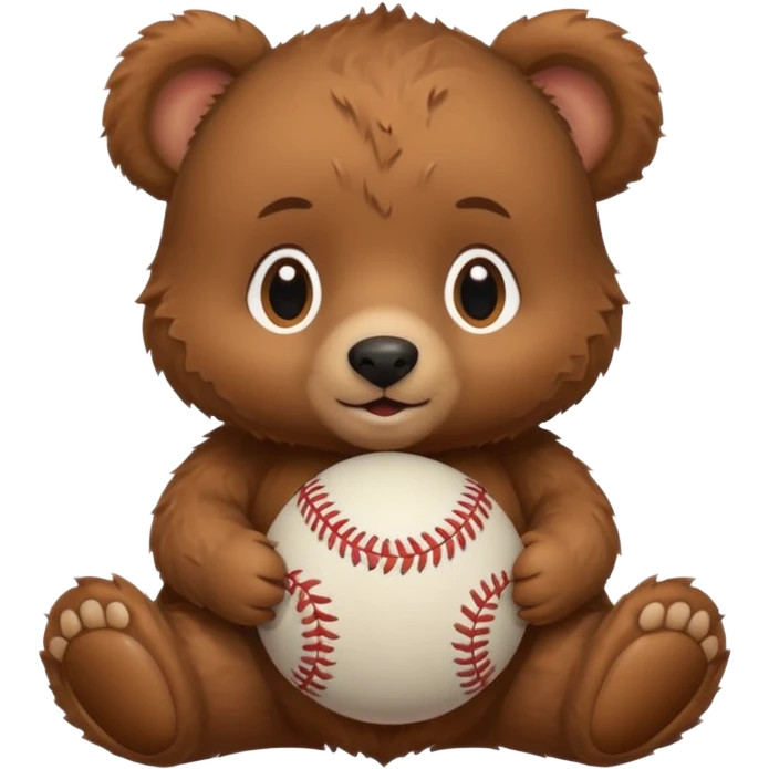 Baby bear with baseball emoji