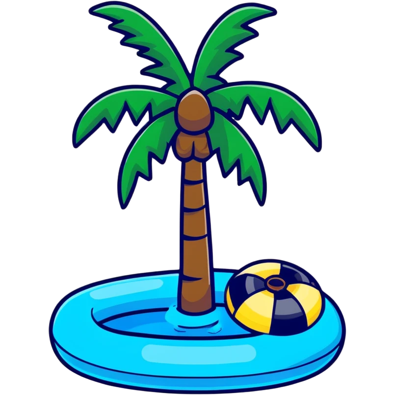 palm tree inflatable pool toy emoji