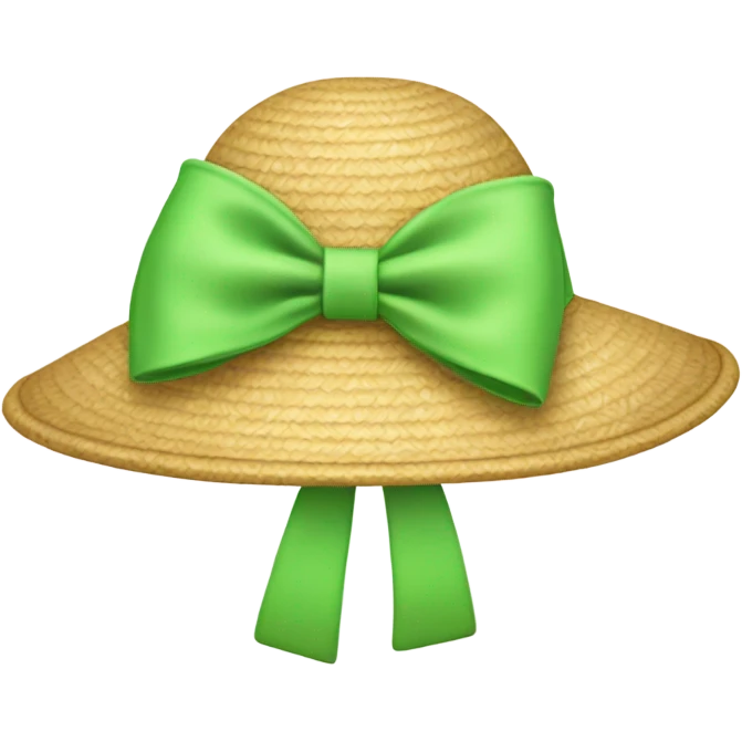 floppy sun hat with light green bow emoji