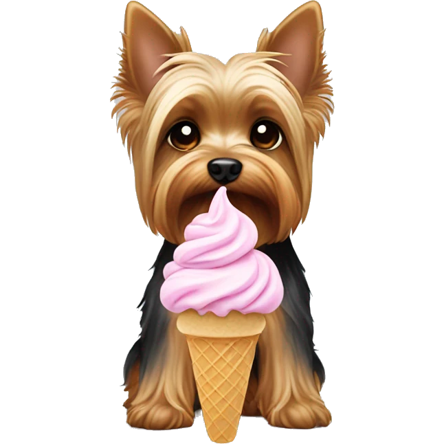 Yorkie eating ice cream  emoji