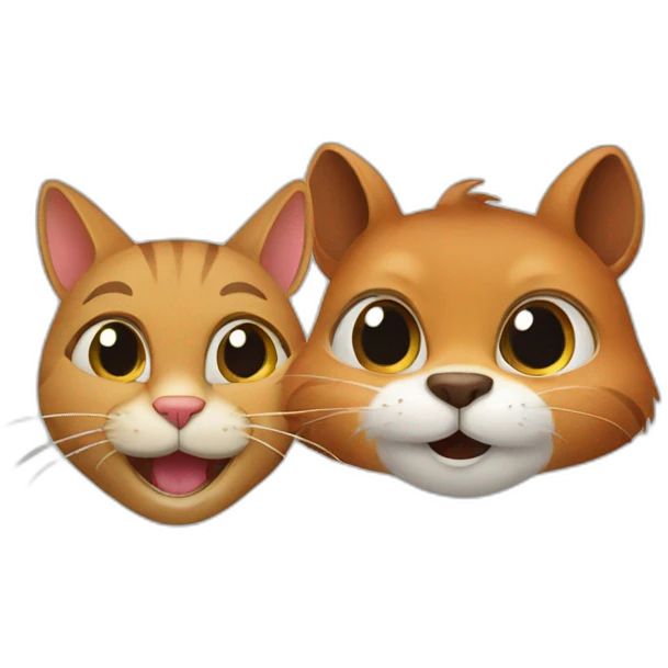 cat and squirrel face each other emoji