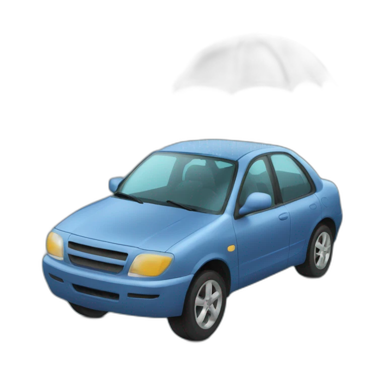 De la pluie dans une voiture emoji
