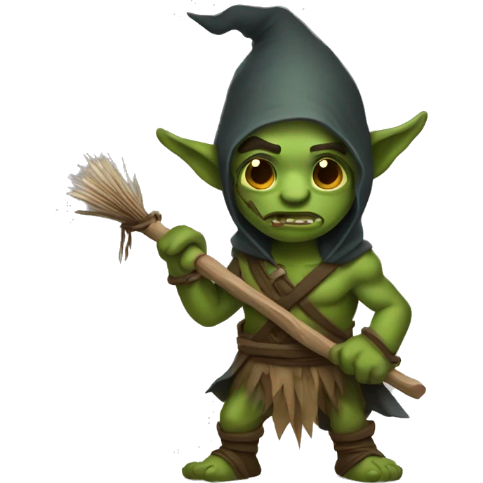 hooded orc chaman with stick emoji