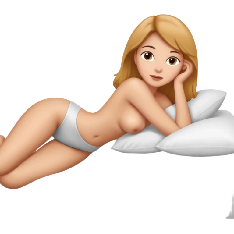 Femme qui montre ses fesse allongée sur son lit  emoji