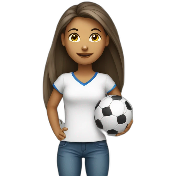Fille avec un ballon de foot emoji