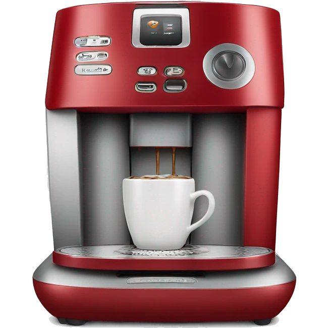 Realistic candy apple red keurig coffee machine emoji