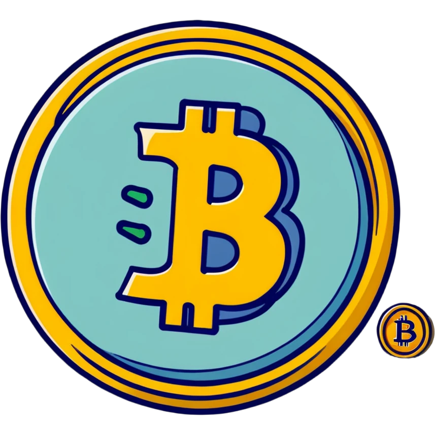 Bitcoin cryptocurrency gold coin with logo emoji