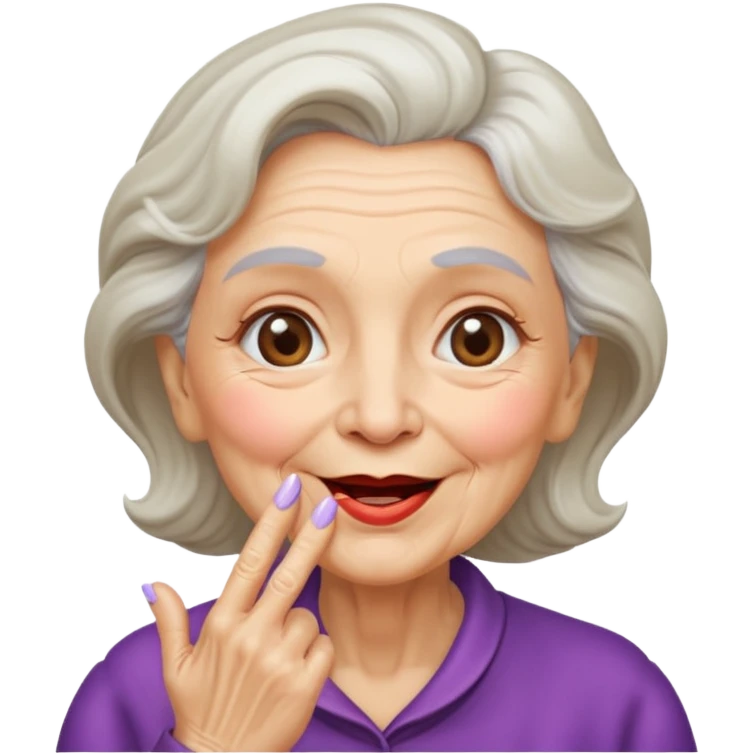 old woman blowing a kiss emoji